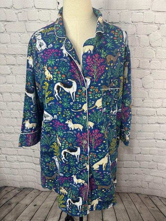 Printfresh Other - Printfresh Must Love Dogs Woven Cotton Sleep Shirt Pajamas Size Small S